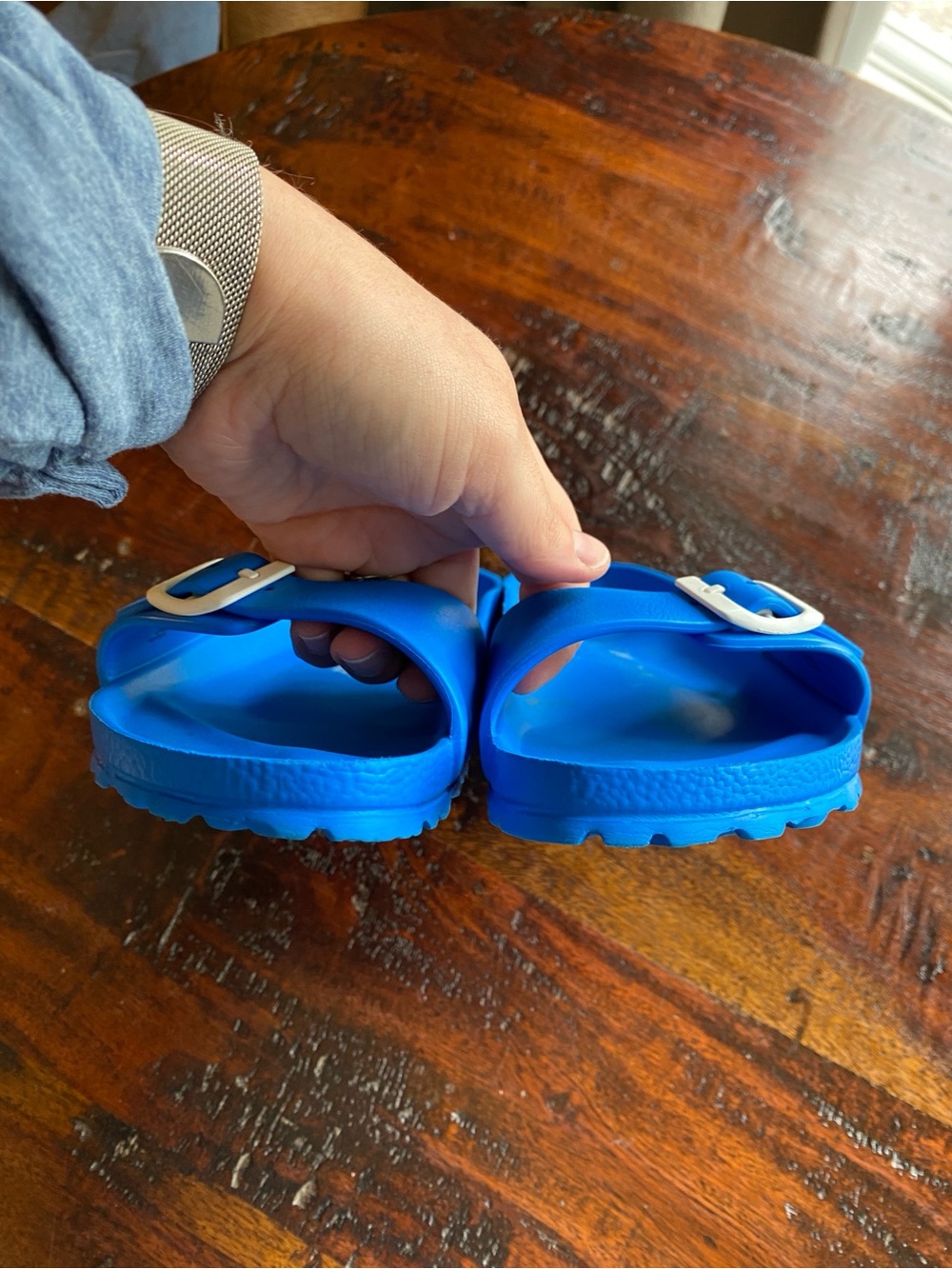 Birkenstock Madrid EVA slide sandals vibrant blue L7 M5 beach pool - Picture 3 of 9